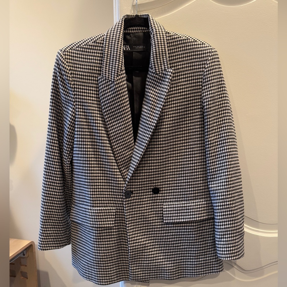 Zara houndstooth blazer